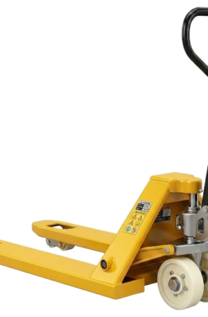 Patín de hidráulico para siete toneladas angosto A diferencia de los modelos estándar,  el Patín de hidráulico para siete toneladas angosto presenta específicamente una medida de 21 pulgadas (54 cm) de ancho por 47 pulgadas (120 cm) de largo. Es evidente que un patín hidráulico angosto es una variante de la transpaleta manual estándar, que a diferencia de este se caracteriza por tener un ancho total menor en sus horquillas (generalmente entre 45 y 55 centímetros, en comparación con los 68 centímetros de un patín estándar).